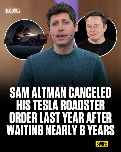 Sam Altman reserved Tesla’s next-generation Roadster in 2018, paying $50,000 before waiting nearly 8 years for the electric sports car.

In October 2025, the OpenAI CEO publicly shared his attempt to cancel the reservation after an email to Tesla’s reservations address bounced back.

Elon Musk responded on X, criticizing Altman and claiming the refund had already been processed within 24 hours.

Now, in October 2026, the same long-awaited Roadster is back in the spotlight with Tesla’s futuristic flying-car ambitions and SpaceX-inspired thruster technology.

Follow us (@entrepreneursonig) for everything related to entrepreneurs