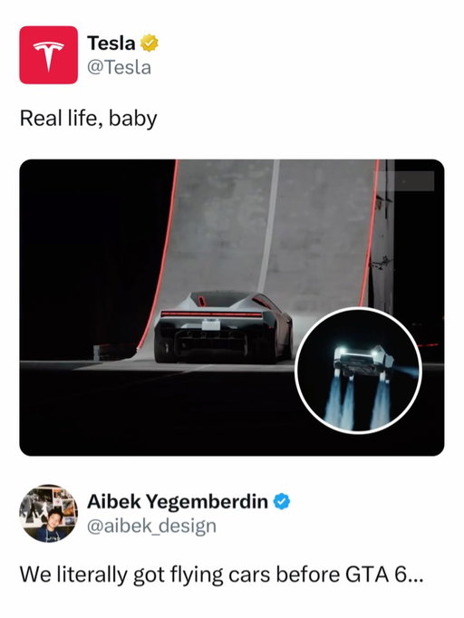 bro cooking hard this month 🔥

Tesla has finally revealed its long awaited next generation Roadster, and the demonstration was wild. At an event in Texas on October 15, 2026, the car was shown driving upside down along a curved ramp, briefly lifting into the air, performing aerial manoeuvres and landing with help from rocket style thrusters developed with SpaceX. Elon Musk even posted, “Turns out the future does have flying cars.”

But before anyone starts planning their commute through the clouds, there is a catch. This was a dramatic demonstration of a prototype, not proof that ordinary people will soon be flying Teslas over traffic. Production is currently planned for 2028, and the final capabilities, price and practical restrictions remain uncertain. Still, Tesla has managed to make a car reveal look like something straight out of a science fiction movie.