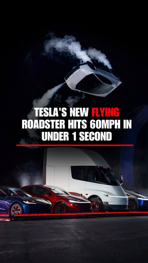 "Well it worked!"

Tesla's next-generation Roadster LIFTS OFF THE GROUND during a jaw-dropping demonstration, offering a glimpse at technology that could change what an electric sports car can do.

The experimental vehicle uses a fan-powered suction system and compressed-air thrusters to control its movement and landing.

Elon Musk said certain versions of the Roadster can accelerate from zero to 60 mph in less than one second and reach a top speed of more than 230 mph.

But don't expect to see this version cruising down the highway anytime soon. The prototype isn't approved for public roads, and Tesla is targeting 2028 for Roadster production.