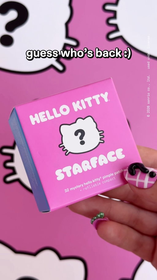 omg it’s so fun when a mystery gets revealed 👀🔍 ur cutest bff is coming back for a limited time ahhh! 🎉 stay tuned to see all 4 cute new @hellokitty x starface compacts dropping in limited-edition mystery boxes :)
