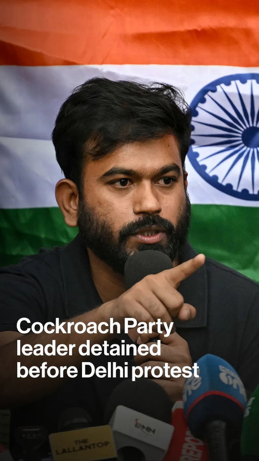 Indian authorities detained Abhijeet Dipke, founder of the youth-led Cockroach Janta Party, on Friday as thousands of demonstrators took to the streets of New Delhi over a contentious voter-roll revision and the arrest of two prominent party leaders. Tap the link in our bio for ongoing coverage.