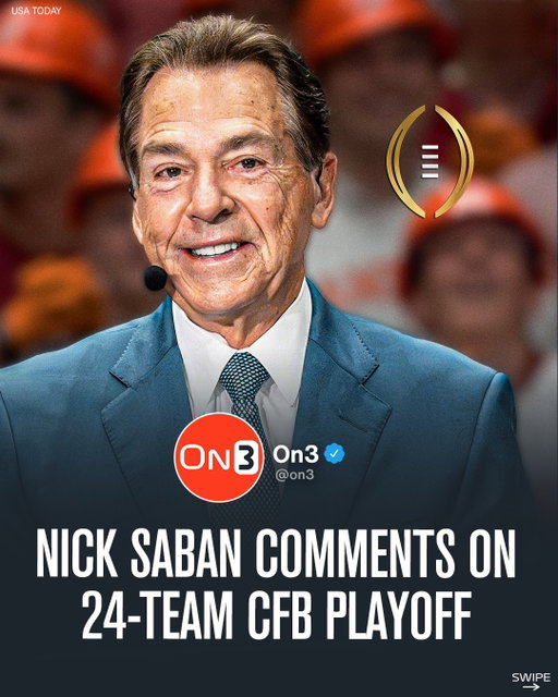 Nick Saban on the 24-team College Football Playoff format: 

“I would be for 16, I think that would be a good compromise. I would be for keeping conference championship games as a play-in for the 16.” 

Follow @On3 for the BEST of College Sports

(via @patmcafeeshow)