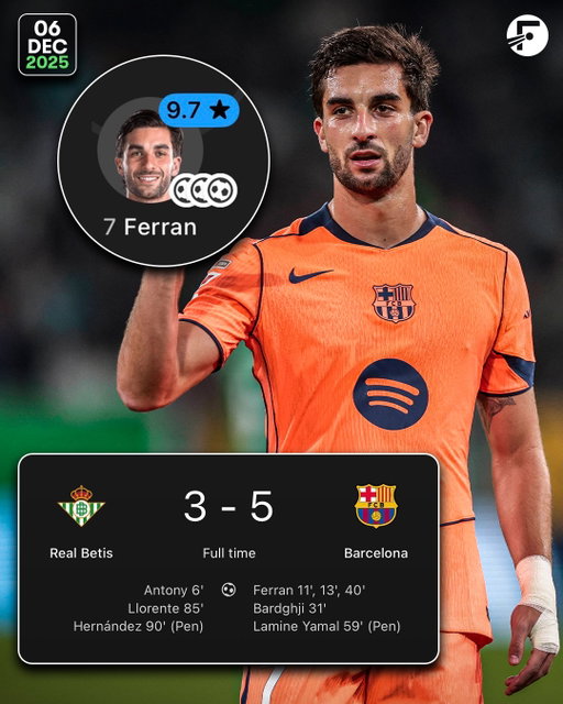 Last time Barcelona travelled to Real Betis, they won 3-5… thanks to a HATTRICK from Ferran Torres 🤯🔥

They won’t have Ferran this time around! 😅