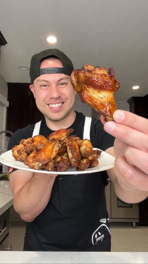 Air Fryer Filipino Adobo Fried Chicken Wings! 🇵🇭🙌🏼
 
Ingredients:
3/4 cups white vinegar
3/4 soy sauce
1/2 garlic bulb
2 teaspoons ground black pepper
2 bay leaves
20-24 chicken wings

Recipe:
1. Mince the garlic.
2. Create the marinade by combining white vinegar, soy sauce, minced garlic, black pepper, and the bay leaves into a container.
3. Place the chicken wings into the marinade and refrigerate for a couple of hours or overnight for a stronger adobo flavor.
4. Using an air fryer, place some of the chicken wings into tray. Set temperature to 360F degrees for 12 minutes.
5. Then air fry for an additional 6 minutes at 390F degrees.
6. When the chicken wings are ready, plate, eat and enjoy!
 
No sauce needed for these wings! It’s so sarap (delicious)! 🤤
.
.
.
.
.
.
#filipino #filipinofood #chickenwings #adobo #friedchicken