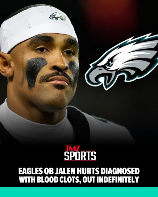 Philadelphia Eagles quarterback Jalen Hurts will be out for an unspecified amount of time ... because he's dealing with serious blood clots.

Details at the link in bio 🔗