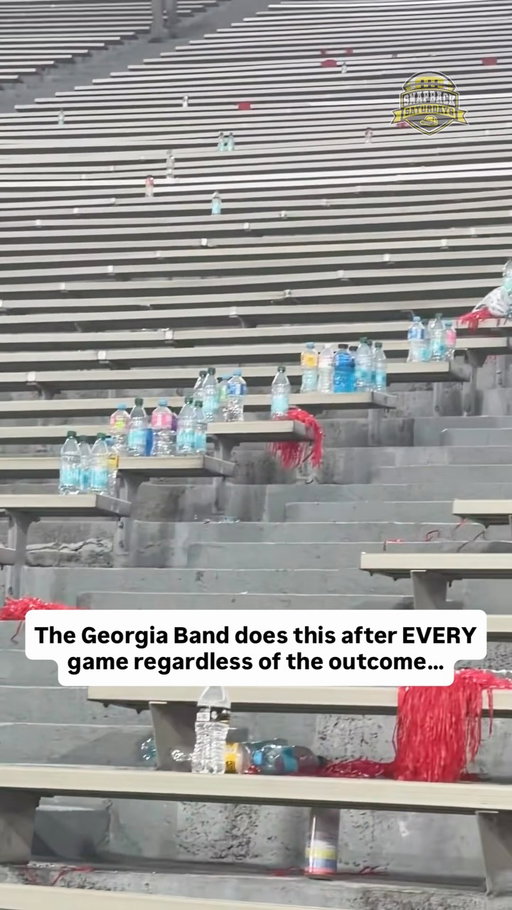 Does Georgia have the classiest band in the country? 

Win or lose, The UGA band organizes all their trash at the end of the row for easy cleanup for the workers.