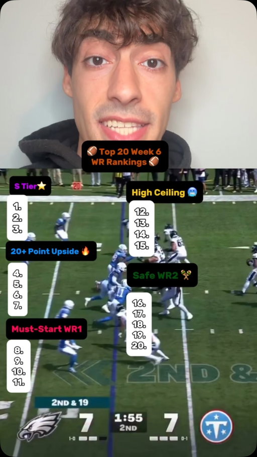 Top 20 fantasy WRs!! #nfl #fantasyfootball #fantasyfootballadvice #fantasyfootballtips