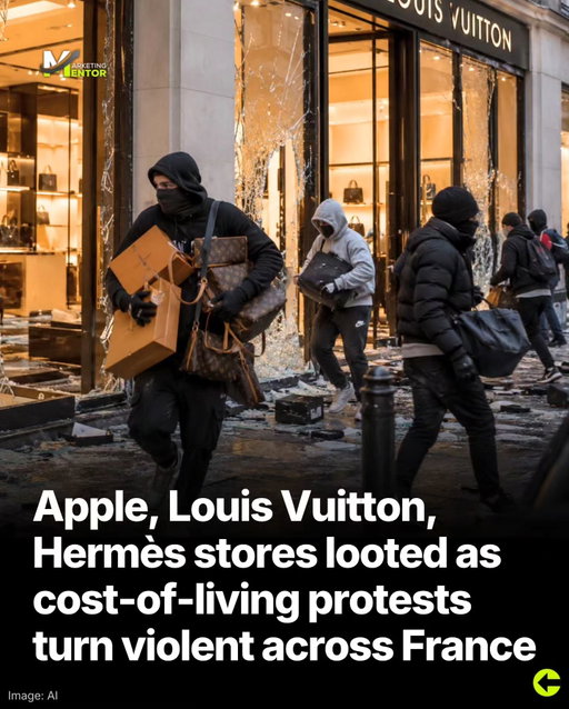 France’s cost-of-living protests turned violent on October 17, with masked groups targeting major retailers, including Apple, Louis Vuitton and Hermès.

Stores across cities such as Paris, Bordeaux, Marseille and Lille were reportedly looted, while businesses and public buildings suffered damage.

The unrest also saw fires and clashes with police, prompting a major response from authorities. Reports said arrests rose to around 1,200 by late evening.

French President Emmanuel Macron condemned the looting and vandalism, warning that those responsible would face legal consequences.

What began as demonstrations over rising living costs soon escalated into widespread unrest, leaving retailers dealing with damaged stores and disrupted business.