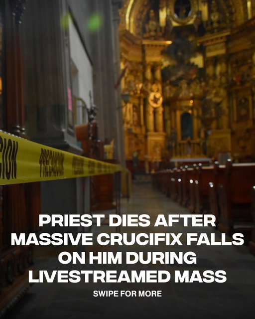 A Catholic priest died Saturday after a large crucifix fell on him while he was leading a livestreamed Mass in Guayaquil, Ecuador. 

Footage shared on social media shows Father Patricio Alfredo Sánchez Molinari addressing the congregation before the crucifix fell and struck him in the head. The Archdiocese of Guayaquil confirmed his death Sunday, saying he served as parish priest at Our Lady of Perpetual Help Church in the city’s Central Vicariate. Sánchez Molinari was a member of the Congregation of the Most Holy Redeemer and had previously served in Vinces, according to local reports. The cause of the collapse remains unknown.

(📸: Getty)