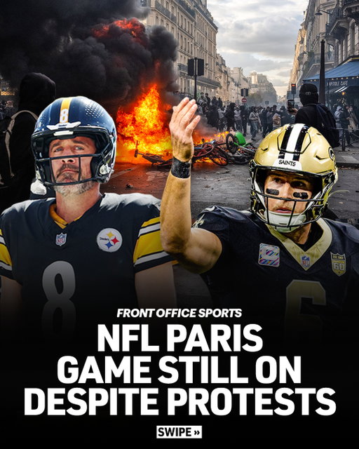 The NFL says next weekend’s Saints-Steelers game in Paris remains on as scheduled amid the civil unrest and violence in France that has escalated in recent days.⁠
⁠
“We continue to work closely with local authorities and partners on all operational and security matters,” the league said in a written statement to FOS. “We are also providing the two clubs with regular updates. There’s been no disruption or impact at league sites.”⁠
⁠
The game is scheduled for next Sunday at 9:30 a.m. Eastern time (2:30 p.m. Paris time) at Stade de France in Paris. It is the NFL’s first regular season game in France.⁠
⁠
The Saints are scheduled to travel Sunday night to France, a team spokesman confirmed.⁠
⁠
“We concur with the NFL’s statement and are planning to play the game,” the Saints said in a statement to FOS.⁠
⁠
The Steelers are scheduled to arrive in France on Friday morning. They declined to comment to FOS beyond the NFL’s statement.⁠
⁠
The BBC reported that violence broke out across France amid ongoing protests on Saturday, as at least 1,200 people were arrested. The French government described it as an “escalation in violence,” according to the BBC, which added that an estimated 550,000 people took to the streets. The ongoing demonstrations have been related to the cost of living and spending cuts on education.⁠
⁠
Videos from Paris show police using tear gas and a water cannon on crowds.⁠
⁠
Full story in bio.⁠
⁠
#paris #france