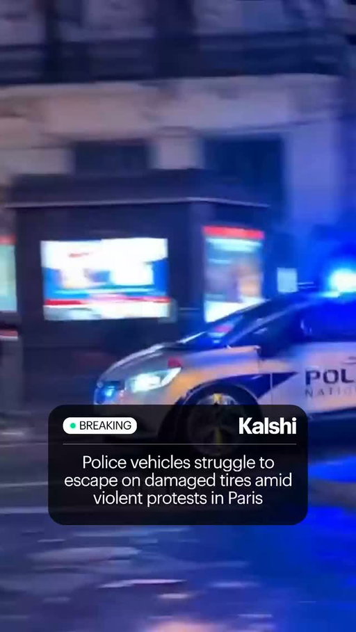 Police vehicles reportedly struggled to escape on damaged tires as violent clashes broke out in Paris. ⁠
⁠
Protests over rising prices and poor school conditions have led to fires, looting and clashes with police across France.