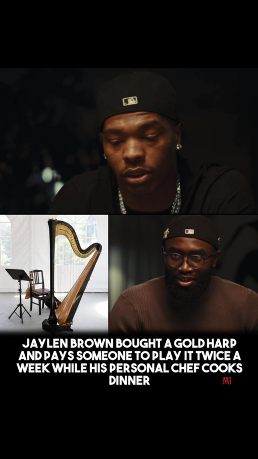 NBA money is different 😅🪉

The NBA star recently sat down with Lil Baby for a conversation where the two exchanged questions about their careers, success, personal lives, and everything in between.

During the discussion, Brown revealed that one of his favorite purchases was a gold harp, but it’s how he uses it that makes the story even better. The NBA champion explained that he has a professional harpist visit his home twice a week to perform live music as the sun sets, all while his personal chef prepares dinner in the kitchen.

📹 @lilbaby