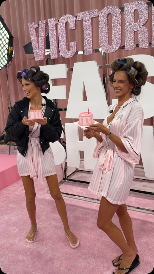 A combined 41 years of these Angels on the runway? An absolute piece of cake. 🎂 Congrats @adrianalima @alessandraambrosio
