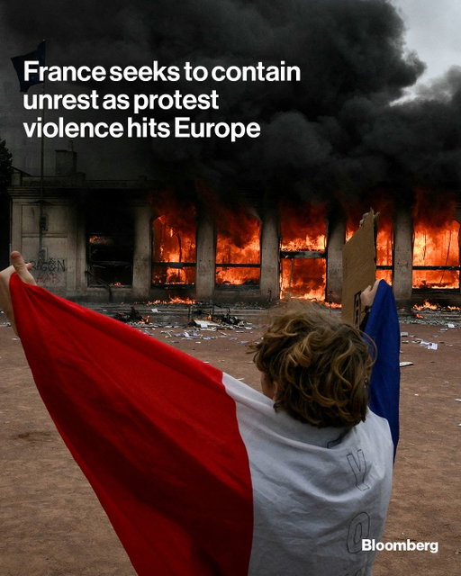 French President Emmanuel Macron said the country felt anger and shame following widespread violence over the weekend and called for order to be restored. Protests in several cities descended into clashes between police and demonstrators, sparking some of France’s worst street violence in years, with looting and landmarks set on fire. Read more at the link in bio.

:camera:: Jeff Pachoud / AFP via Getty