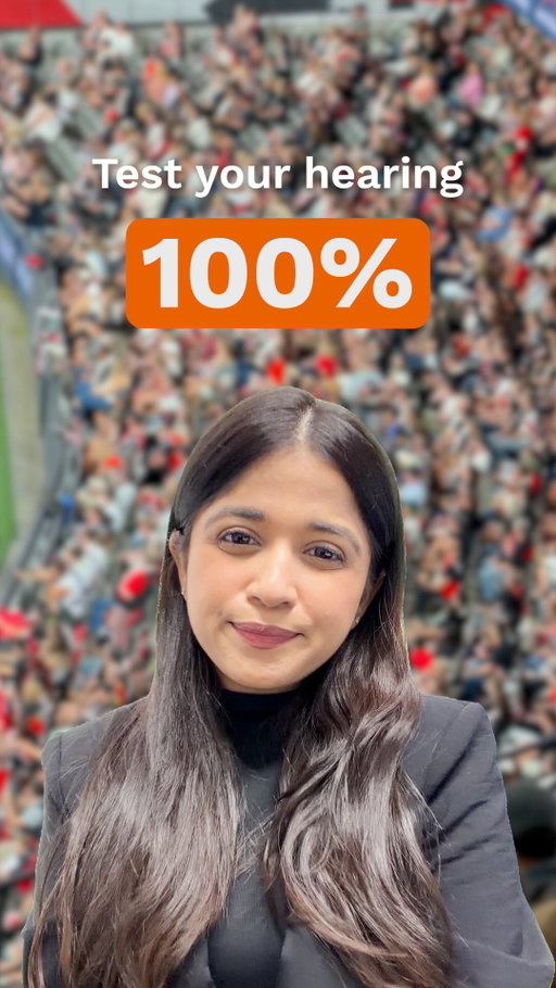 Want to test how good your hearing is? 🏟️🔊

Can you still hear in this noisy sports stadium?

At what percentage did you lose the sound? Drop your number in the comments! 👇

Struggling to follow conversations in crowds can be an early sign of hearing loss. A free hearing check at Connect Hearing can help ensure you’re not missing life’s best moments. Book yours today via the link in our bio! 

[ID: Connect Hearing audiologist Mahtili introduces an interactive sound challenge. Video shows an Australian sports game crowd.]