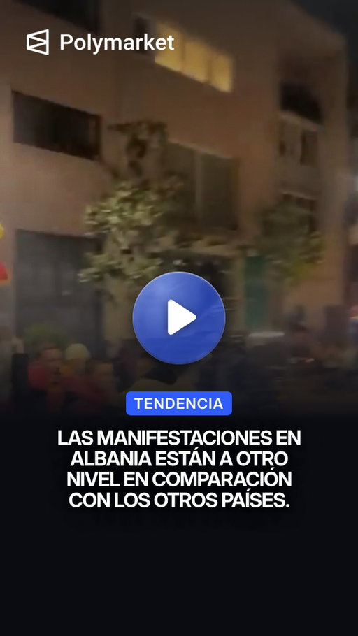 Las protestas en Albania han llamado la atención en las redes sociales por las imágenes de enfrentamientos y escenas de gran tensión. En algunos videos difundidos por internet se observa a personas que parecen portar armas mientras caminan por las calles, lo que ha generado preocupación entre los usuarios.

Sigue a @polymarketespanol para seguir los mercados que mueven el mundo.