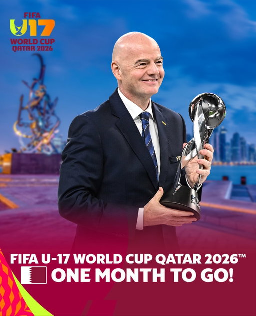 In a month, 🇶🇦 Qatar will host the best young footballers in the world at the FIFA U-17 World Cup 2026! ⌛🤩 

We look forward to an exciting tournament on the global stage from 19 November to 13 December. 🏆⚽ 

#FootballUnitesTheWorld