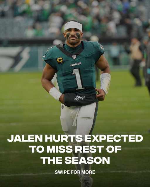 Jalen Hurts has been diagnosed with blood clots in his leg and both lungs, according to a joint statement from the Eagles and his agent, Nicole Lynn. He is clinically stable and expected to make a full recovery, but cannot play football while taking blood thinners. He is expected to miss the rest of the season 

Prayers up for Jalen Hurts. Wishing him good health and a full recovery 🙏💚