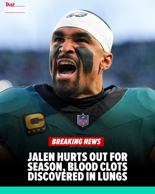 🚨 BREAKING: NFL star Jalen Hurts is out for the season after doctors discovered additional blood clots in his lungs.

FULL STORY AT LINK IN BIO. 🔗