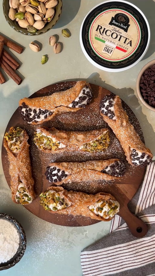 A classic Italian cannoli, made even more delicious with Boar's Head® Italian Ricotta Cheese.

Made in Italy with whole milk from Italian Dairy Farms, our Italian Ricotta Cheese is crafted using traditional methods for a light and fluffy texture.

Do you prefer chocolate chips or pistachios?

Find the full recipe in the comments!