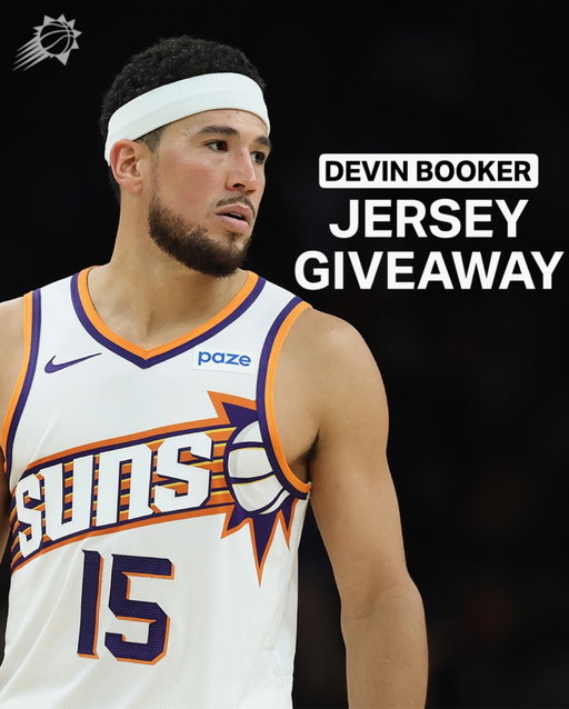 🚨BOOK NO. 15 JERSEY GIVEAWAY 🚨

Your chance to win a new Book jersey for @NBA jersey day by: 

1. Like this post
2. Leave a comment
3. Follow @suns 

NO PURCHASE NECESSARY. Void where prohibited. Starts October 19 at 10AM and ends on October 23 at 10AM. Must be 18+ yrs. old and AZ-resident to enter. Add’l restrictions apply. See complete rules: link in bio