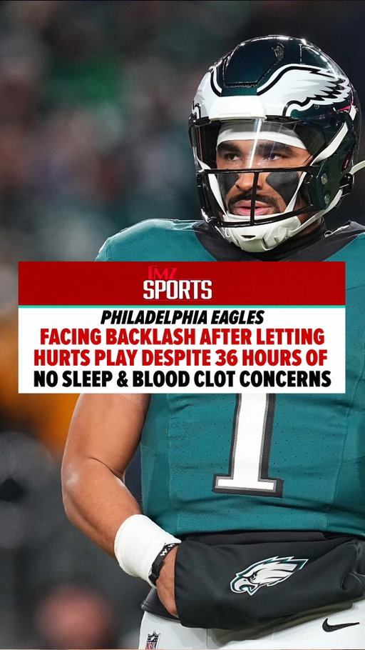 The Eagles are under FIRE after Jalen Hurts reportedly played an entire NFL game on 36 HOURS without sleep due to blood clot concerns! 😳🏈 

Now ruled out for the season, many are questioning why he was cleared to play in the first place! 👀