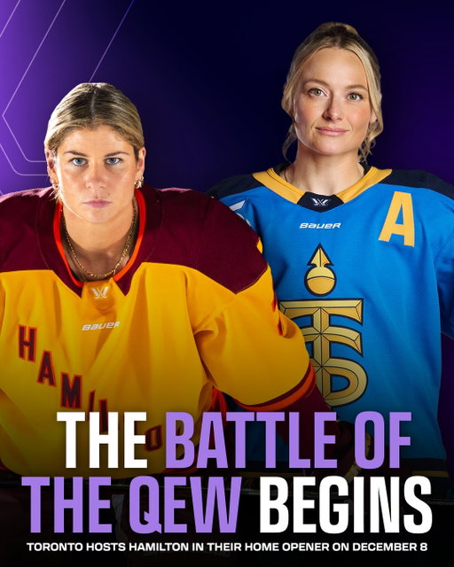 A rivalry is born 🤜🤛 

Toronto and Hamilton kick off the Battle of the QEW on December 8!

🎟️ https://www.thepwhl.com/en/tickets