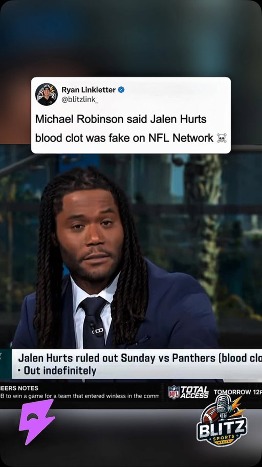 Michael Robinson’s comments about Jalen Hurts’ blood clot have aged about as badly as possible. 🤦‍♂️

The NFL Network analyst suggested that Hurts could be using his injury to avoid taking responsibility for Philadelphia’s struggles this season, even questioning the seriousness of a “superficial” blood clot.

Now, just days later, the Eagles have announced that Hurts has been diagnosed with deep vein thrombosis and blood clots in both lungs. He’s expected to miss the remainder of the 2026 season.

You can criticize Hurts’ performance all you want. That’s part of football. But questioning whether a player is using a potentially life-threatening medical condition as an excuse is completely irresponsible.

This is an awful look for Robinson, especially as a former NFL player.

Wishing Jalen Hurts a full and healthy recovery. 🙏

Should Michael Robinson publicly apologize for these comments?

#nfl #jalenhurts #philadelphiaeagles #nflnetwork #football