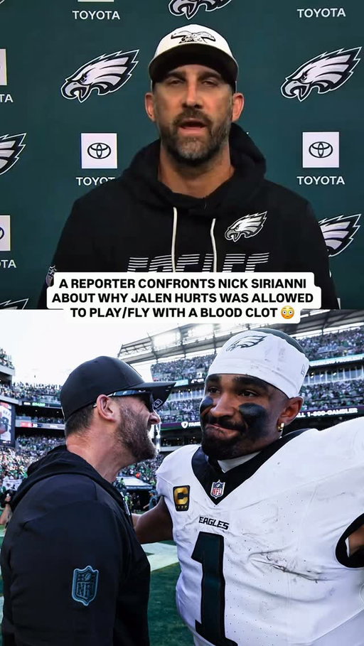 Nick Sirianni after getting pressed by a reporter about Jalen Hurts blood clot situation 😳

Via Eagles on X
