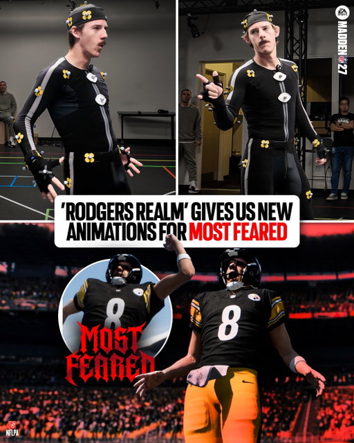 A scarily accurate A-Rod celebration from @rodgers_realm 😮‍💨 Check out the new animations dropping in the title update this week! #Madden27