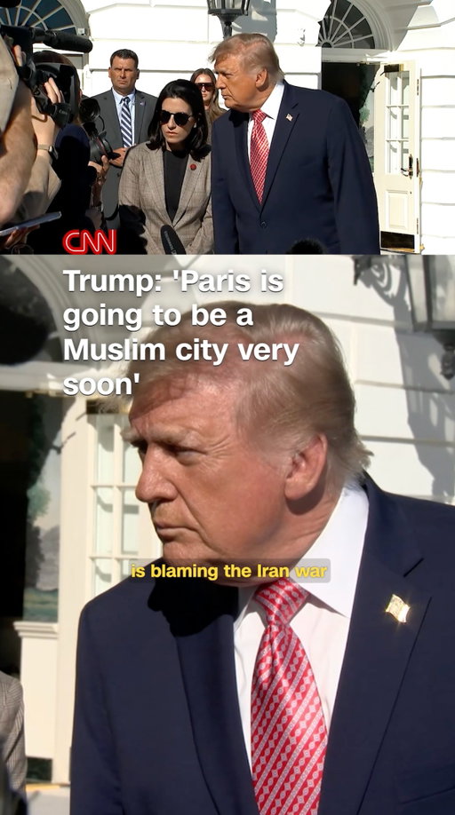 President Donald Trump tells reporters that President Emmanuel Macron made a “huge mistake” on France’s immigration policies and blamed migrants for the recent violent protests that have erupted in Paris.