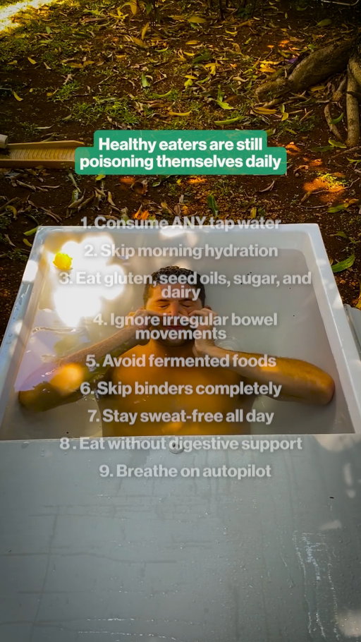 10 habits that quietly keep your toxic load high 📋

Tap water. No water in the morning. Gluten, seed oils, sugar and dairy. Ignoring irregular bowel movements. No fermented foods. No binders. Never sweating. Plugged in 24/7. No digestive support. Breathing on autopilot.

How many are you doing right now?

Save this and fix one this week.

#nontoxicliving #guthealth #detox #cleanliving