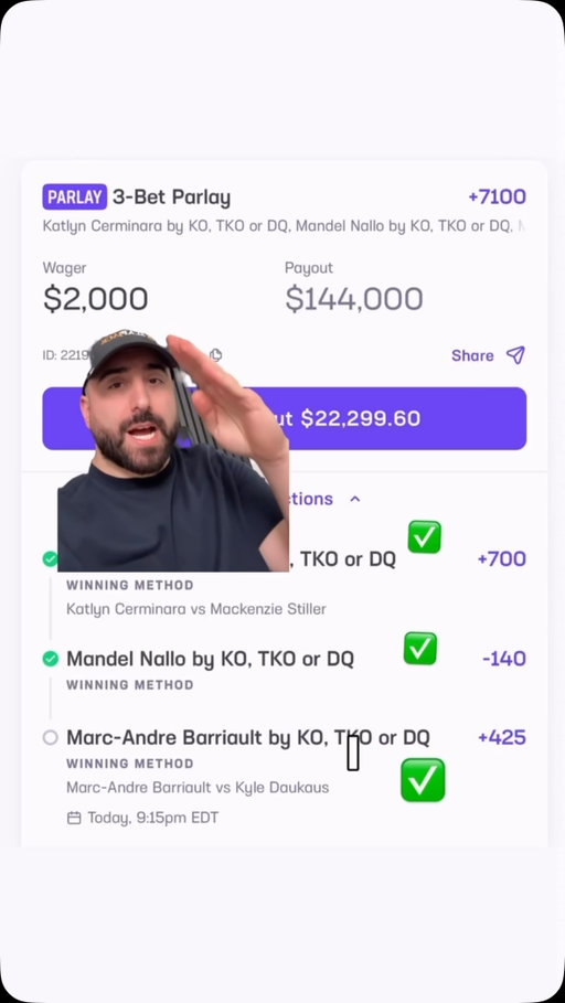 Shoutout to our boy Nolan for making the HOF discord 18 units in ONE NIGHT this last Saturday💰💰💰

Comment the word “PICKS” to get in the discord and get all of Nolan’s plays for FREE for UFC 333👈