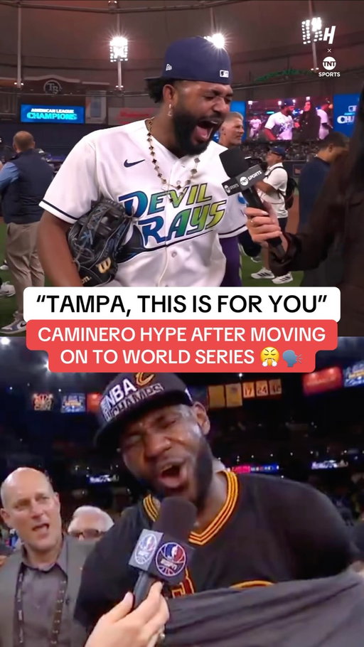 JUNIOR CAMINERO DOING HIS BEST LEBRON IMPRESSION AFTER BEATING CLEVELAND 😂🔥