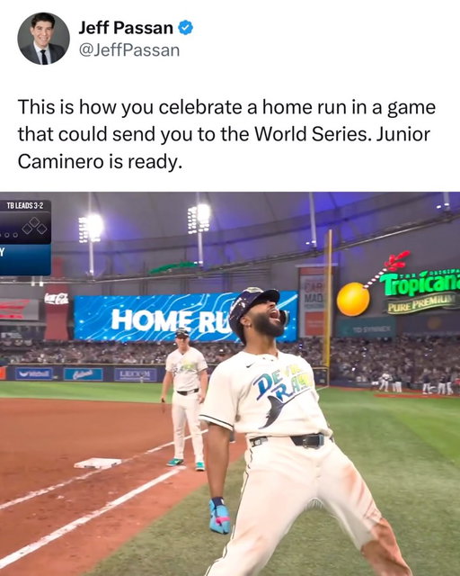 best celebrations posting home run celebrations?? 😏

The Rays are going to the World Series. They beat the Guardians 7-3 in Game 6 of the ALCS to win the series 4-2 and clinch the franchise’s third pennant. Junior Caminero and Yandy Díaz each hit a two-run homer, and Díaz had guaranteed a Game 6 win the day before, then went out and backed it up. Freddy Peralta was named ALCS MVP after giving up one earned run in 12 innings.

The best part is the matchup, since the Rays will face the Brewers and one of these two franchises will win its first World Series title ever. Game 1 is Friday night in Milwaukee, and the team that finally breaks through gets to celebrate a long wait.

Who are you picking in the Rays-Brewers World Series?

(@mlb)
#worldseries #tampabayrays #homerun
