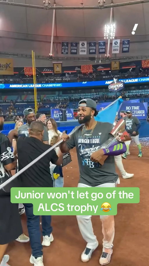 Junior Caminero is celebrating his first World Series trip 🥳