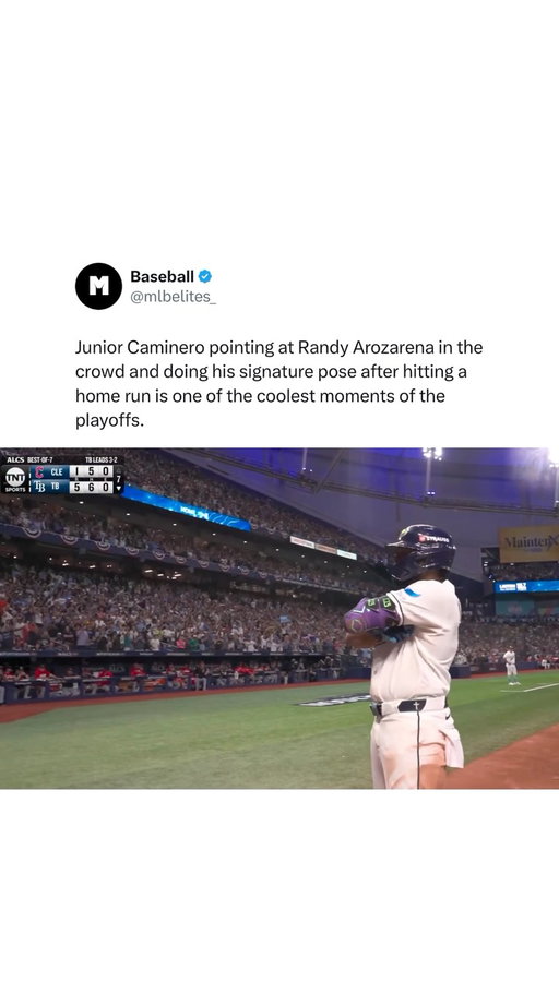 Junior Caminero doing the Randy Arozarena pose is easily the best moment of the year ⚾️💯