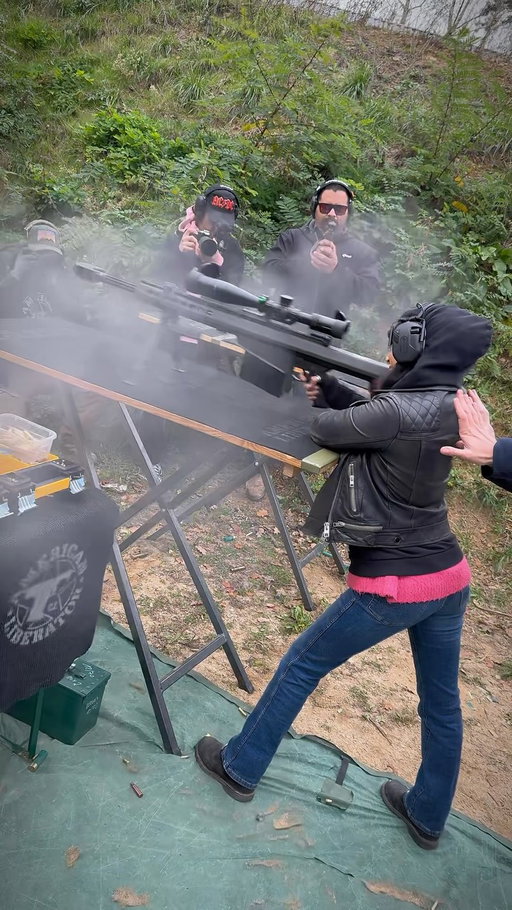 @cyborgangell shooting BARRETT M82A1 .50 cal rifle! 💥