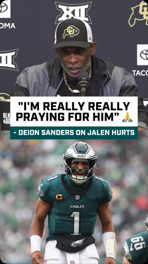 Deion Sanders gave his thoughts and prayers to Jalen Hurts during his press conference 🙏💚

🎥: @dnvr_buffs