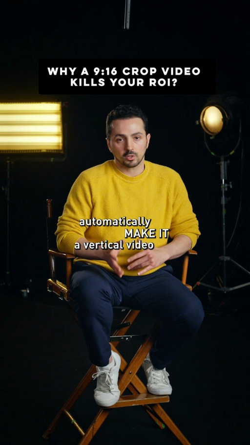 Cropping a widescreen commercial won't give you a true vertical video. 

When it comes to commercial video production, 9x16 changes exactly where the eye goes and how the story reads. 

Your audience consumes enough mobile content to know when an ad wasn't made for their environment. 

But you don't need a separate budget for every platform, you just need to build framing guidelines before you get on set. 

Planning your next shoot? Reach out and let's get the strategy right.