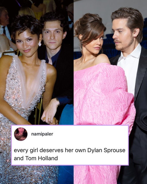Tom Holland and Dylan Sprouse, you will always be ✨ THEEE blueprint ✨ Swipe through for a highlight reel of them loving their wives loudly.

Photos: Getty #TomHolland #Zendaya #DylanSprouse #BarbaraPalvin (@namipaler on Threads)