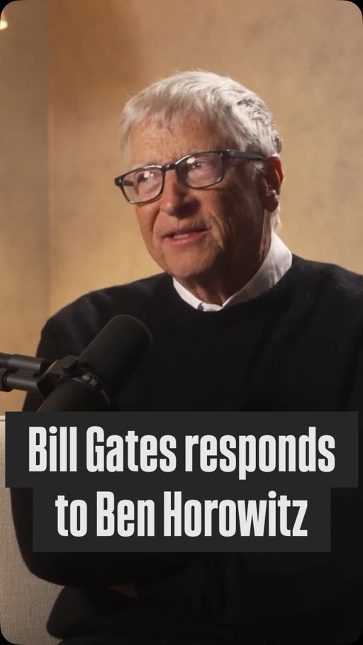 We asked Bill Gates about venture capitalist Ben Horowitz's claim that Gates "induced" COVID-19, comparing it to Anthropic "manifesting" human extinction with AI. Our full interview with the Microsoft co-founder is coming on Thursday.