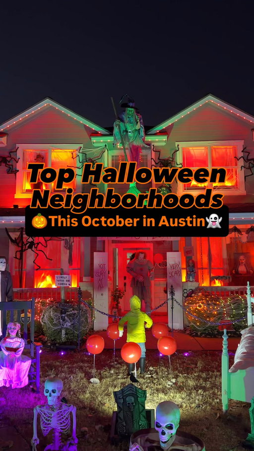 👻 TOP HALLOWEEN NEIGHBORHOODS TO VISIT IN AUSTIN 🎃

Ready to get into the spooky spirit? These are some of our favorite Halloween displays to check out before the big night! We found neighborhoods from South Austin and Kyle to Northwest Austin and Round Rock that are going ALL out this year. 

Here are our top picks:

🦇 SOUTH & CENTRAL AUSTIN 📍 Ford Street in Zilker (78704) 📍 Skeleton House in Circle C: 6821 Tanaqua Ln, Austin, TX 78739 📍 Pirate Patch on Pompey Court: 11305 Pompey Ct, Austin, TX 78739

🕸️ KYLE, TX 📍 McGarity Street @mcgarityholidayfun: 282 McGarity St, Kyle, TX 78640 (open every night leading up to Halloween!) 📍 The Boneyard on Zion Drive: 141 Zion Dr, Kyle, TX 78640

🕷️ NORTHWEST AUSTIN 📍 Haunting of Yorktown Trail: 10765 Yorktown Trl, Austin, TX 78726 📍 The Ghost House on Barrington Way: 11301 Barrington Way, Austin, TX 78759

💀 GEORGETOWN 📍 Halloween at Warnock Court: 123 Warnock Ct, Georgetown, TX 78628 📍 Halloween House on Windom: 412 Windom Way, Georgetown, TX 78626

The house featured in this video is @mcgarityholidayfun in Kyle!

Where are you planning to trick-or-treat this Halloween? Tell us in the comments! 

#thingstodoinaustin #halloweenlights #austintx #kyletx #georgetowntx