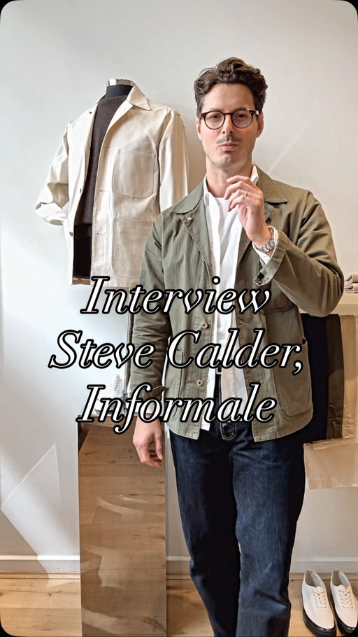 One Outfit For Life interviews @informale_ founder @stevecalder  about his choices. 

INFORMALE J043 Army Chore Jacket – Olive
INFORMALE SH25 Utility Shirt – White
INFORMALE TS03 T-Shirt – White
INFORMALE JE19 Jeans – Indigo
@baileynelson “Joyce” specs
1990’s @rolex Explorer II “Polar” watch
Ancien La Belle braided Suede Belt
@myrqvist Horsebit Suede Loafers