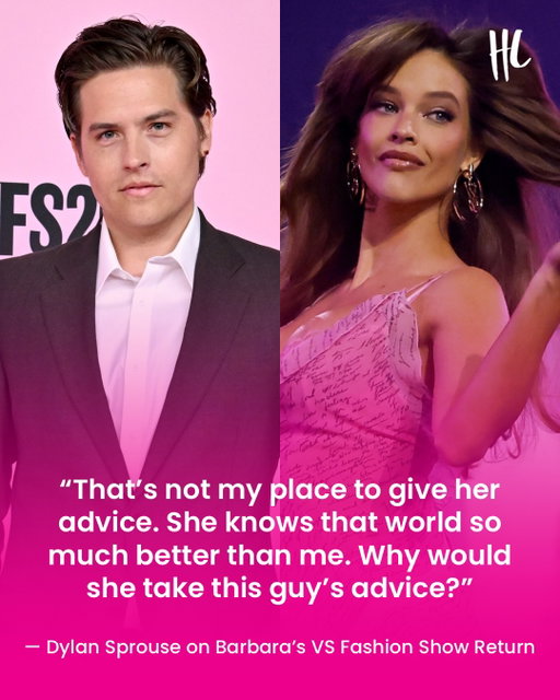 Excuse us, but Mrs. Sprouse @realbarbarapalvin can you help the rest of us get a golden retriever kind of hubby too? 😍 Pls and thanks, girl. 

Dylan Sprouse was asked during a pre-show pink carpet interview whether he had advice for Barbara before she made her epic return to the #VictoriasSecretFashionShow stage. 

"Why would she take this guy's advice?" the actor said. (📸: Getty Images)