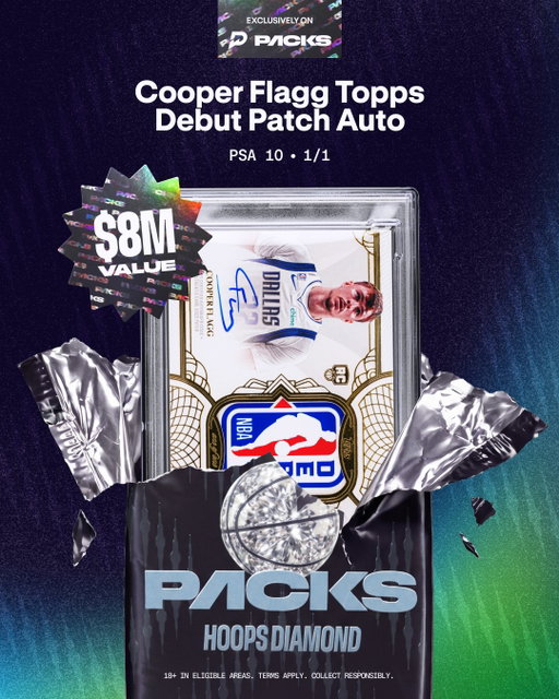 Introducing @prizepickspacks, now available nationwide with cards worth millions, including the $8M+ Cooper Flagg grail. 👀🤑

Rip real cards for as low as $1, sell them back instantly for real cash, or ship ‘em home. 

Sweat picks and rip packs, all on PrizePicks. 😈