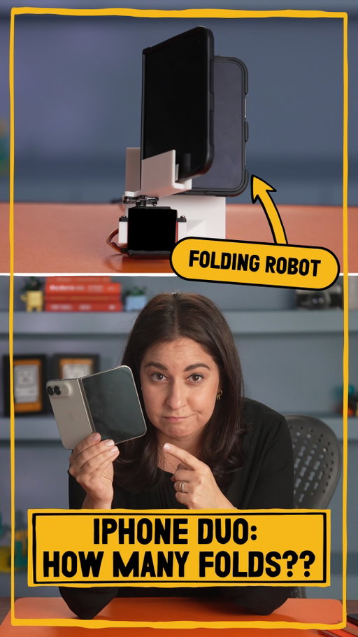 Meet Hingey, our custom-built iPhone Duo folding robot. Over four nights, it folded the phone more than 32,000 times. YOU WON’T BELIEVE WHAT HAPPENED NEXT. (Or maybe you will.) Watch full video on YouTube. 🔗 LINK IN BIO!
