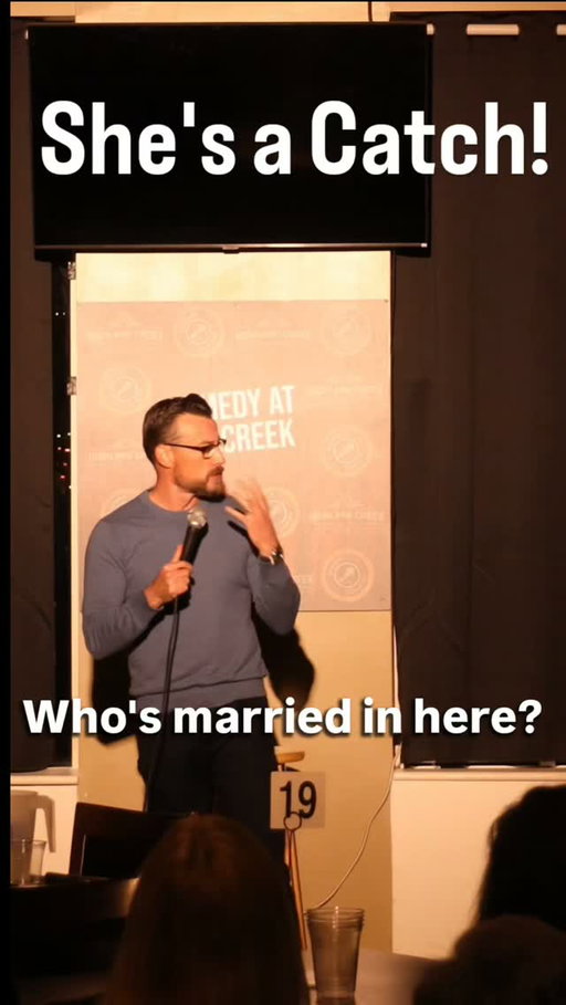 She's a catch! 
#comedyatthecreek #standupcomedy #marriedcouple #crowdwork #shesacatch