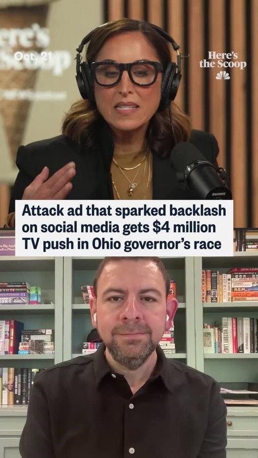Republican candidate Vivek Ramaswamy has claimed responsibility for an attack ad against his opponent, Democrat Amy Acton, that features her estranged mother. NBC News senior national politics reporter and Ohio native Henry Gomez joins "Here's the Scoop" to break down the response to the ad. 

Listen to "Here's the Scoop" at the link in bio.