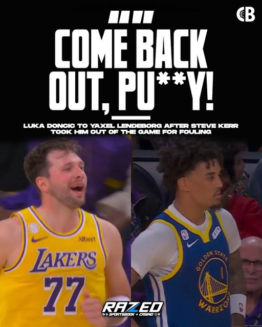 “COME BACK OUT, PU**Y!” 

Luka Doncic to Warriors rookie Yaxel Lendeborg after Steve Kerr took him out of the game for fouling 😳🗣️

Luka & Yaxel were barking back & forth at each other, leading to a half-court three from Luka! 

Thoughts? 🤔